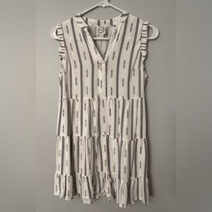 Blue Rain Black and White Pattern Mini Dress from Francesca’s